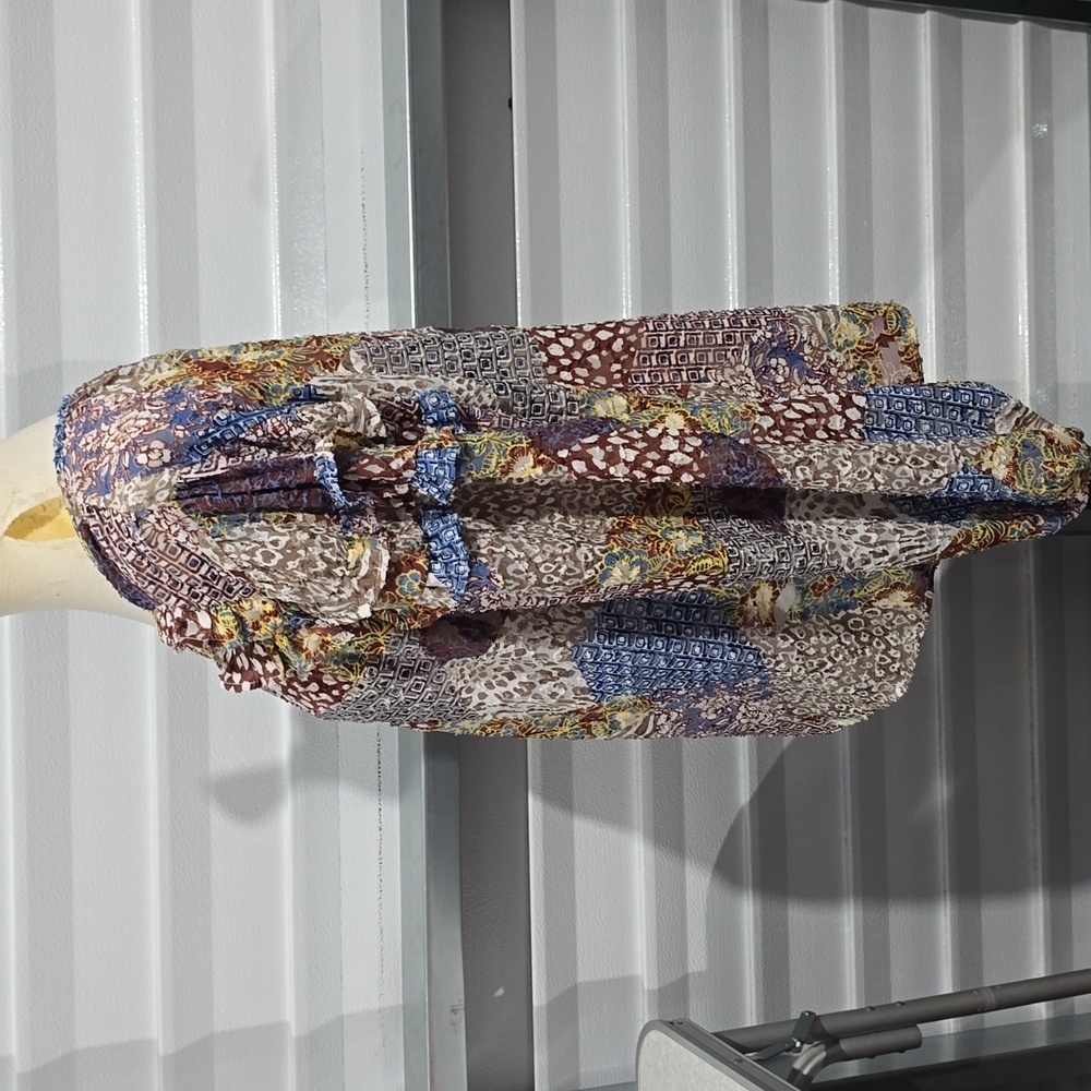 Cupio‎ Women’s Multicolor Patchwork Print Blouse … - image 5